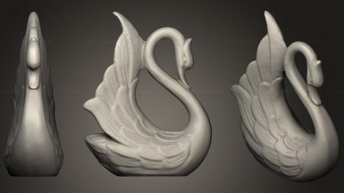 Статуэтки животных (Лебедь, STKJ_1520) 3D модель для ЧПУ станка